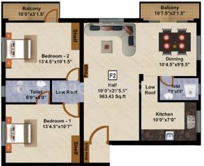 JKB Sri Aparna (2BHK+2T (963 sq ft) 963 sq ft) JKB Sri Aparna (2BHK+2T (963 sq ft) 963 sq ft)