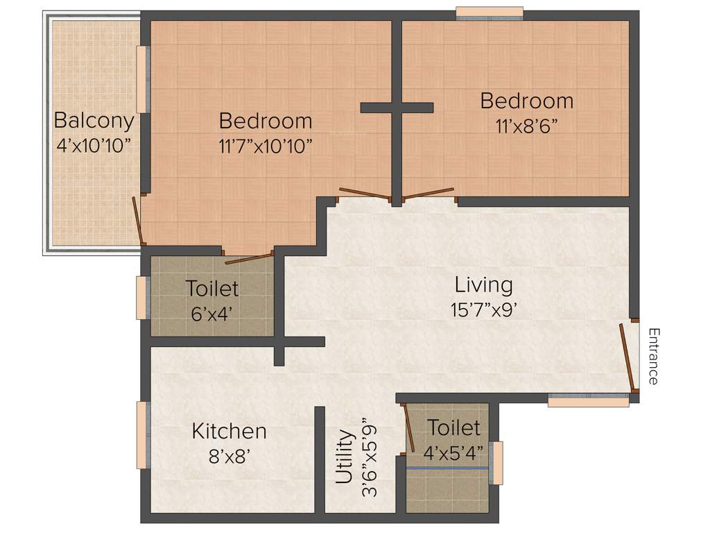 Ashirvaadh Crystal Park (2BHK+2T (750 sq ft) 750 sq ft)