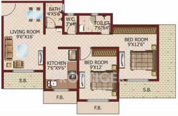 5P Tulsi Dham (2BHK+2T (775 sq ft) 775 sq ft)