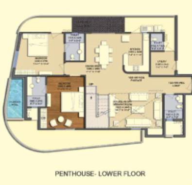  solitairian city Floor Plan Lower Level Penthouse Plan