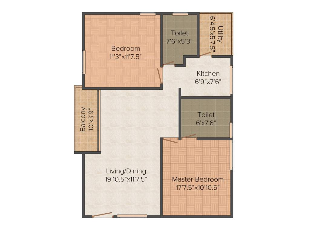 Gem Nugget (2BHK+2T (1,030 sq ft) 1030 sq ft)