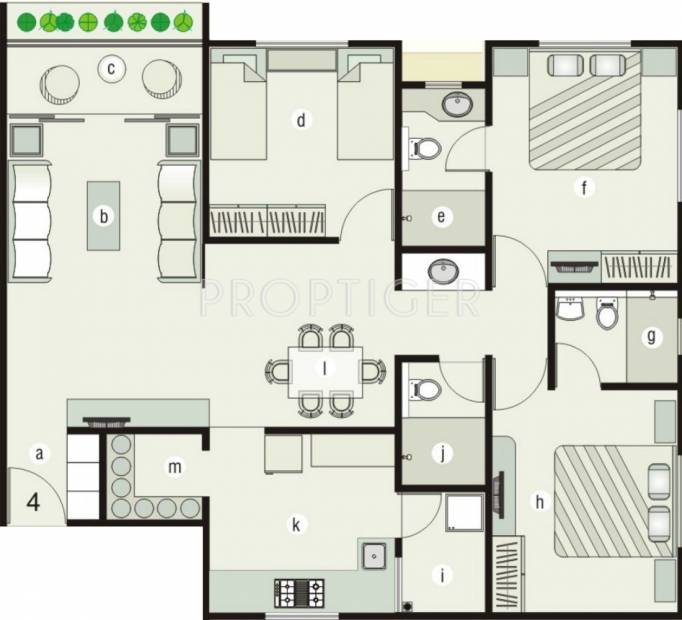 Shaligram Garden Residency I (3BHK+3T (1,548 sq ft) 1548 sq ft)