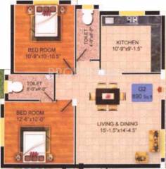 Authentic Four Square (2BHK+2T (890 sq ft) 890 sq ft) Authentic Four Square (2BHK+2T (890 sq ft) 890 sq ft)