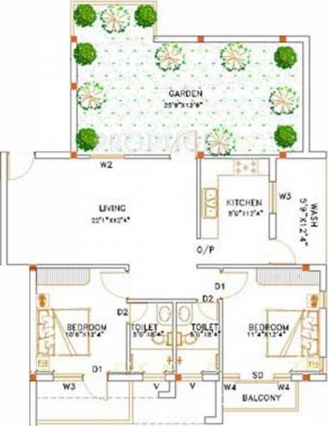 Yasin Olive (2BHK+2T (1,565 sq ft) 1565 sq ft)