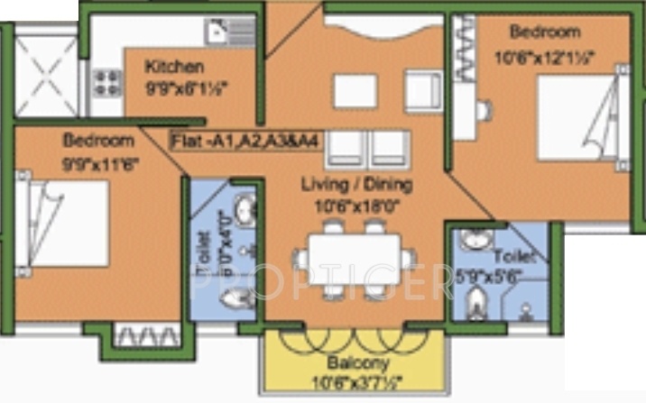 Swetha Tower (2BHK+2T (845 sq ft) 845 sq ft) Swetha Tower (2BHK+2T (845 sq ft) 845 sq ft)
