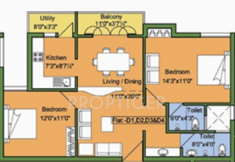 Swetha Tower (2BHK+2T (1,013 sq ft) 1013 sq ft) Swetha Tower (2BHK+2T (1,013 sq ft) 1013 sq ft)