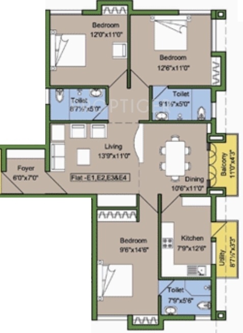 Swetha Tower (3BHK+3T (1,505 sq ft) 1505 sq ft) Swetha Tower (3BHK+3T (1,505 sq ft) 1505 sq ft)
