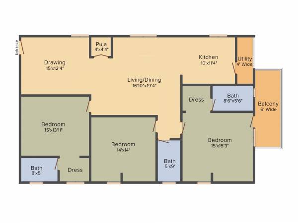 BSR Atria 10 (3BHK+3T (2,190 sq ft) 2190 sq ft)