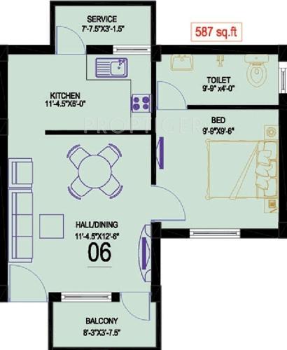 KE Narinyas (1BHK+1T (587 sq ft) 587 sq ft) KE Narinyas (1BHK+1T (587 sq ft) 587 sq ft)