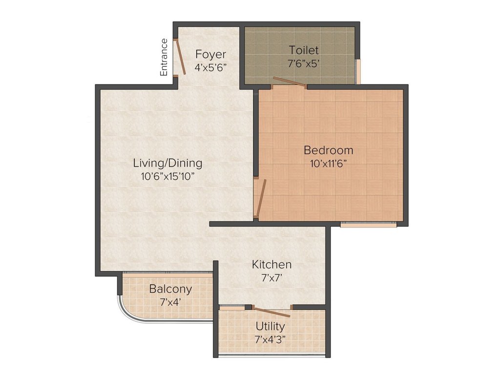 CMRS Misty Winds (1BHK+1T (620 sq ft) 620 sq ft)
