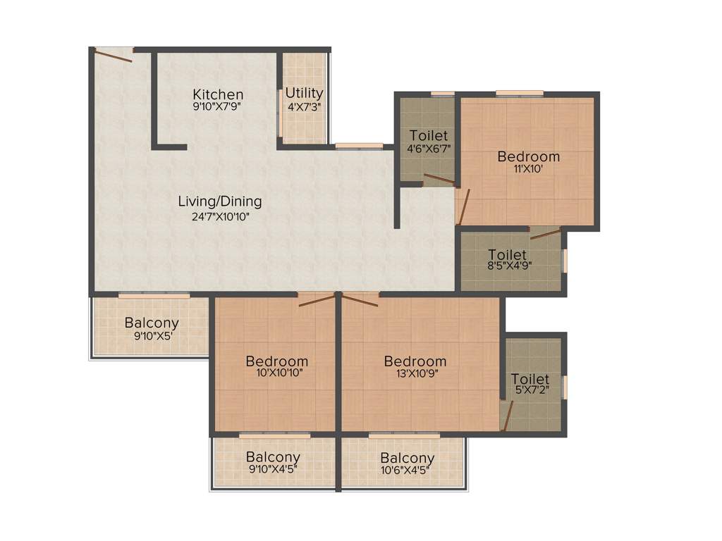 Prospect Princeton (3BHK+3T (1,490 sq ft) 1490 sq ft)