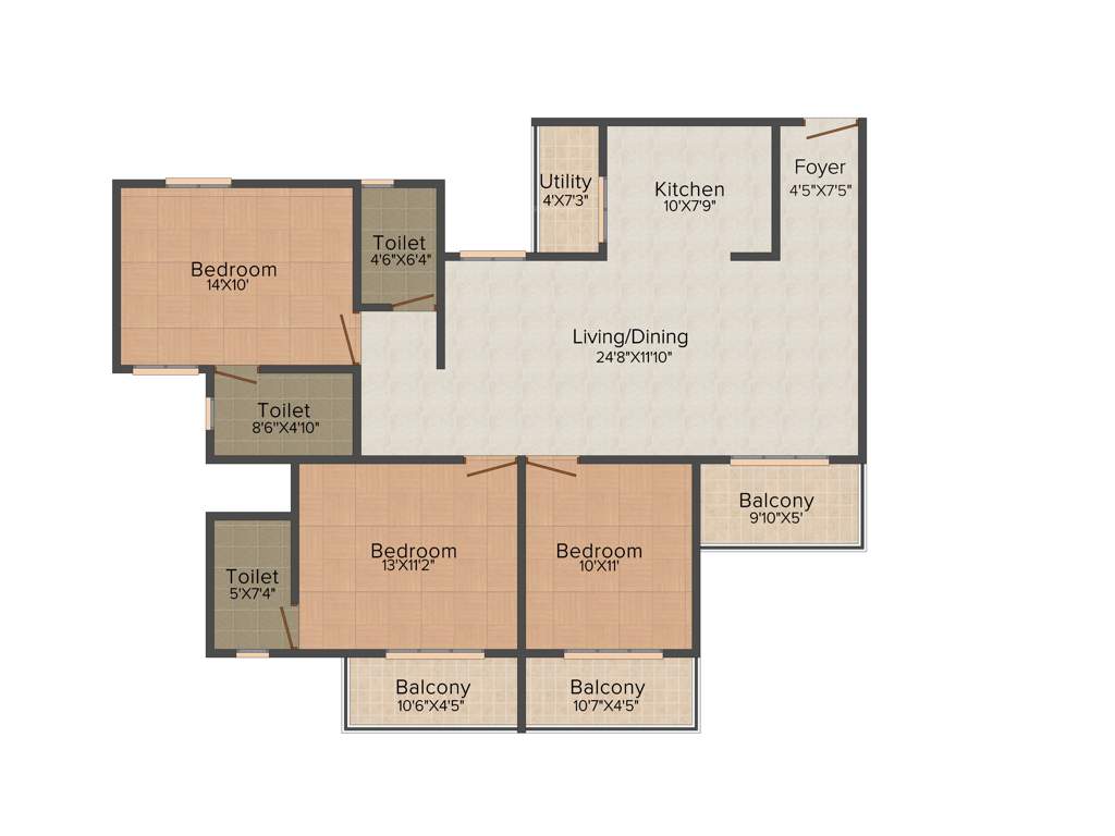 Prospect Princeton (3BHK+3T (1,568 sq ft) 1568 sq ft)