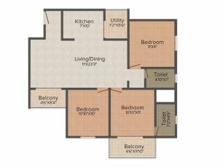 Prospect Princeton (3BHK+2T (1,303 sq ft) 1303 sq ft)