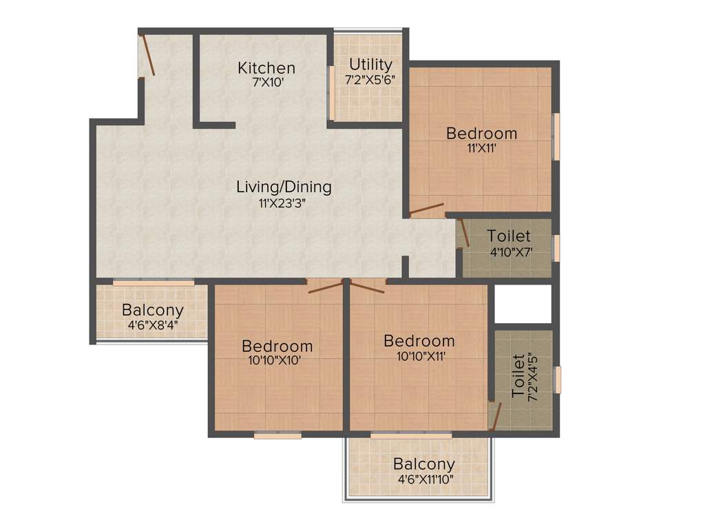 Prospect Princeton (3BHK+2T (1,303 sq ft) 1303 sq ft)