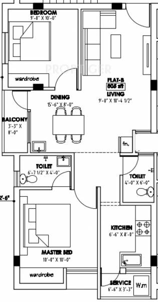 Rahul Tulip (2BHK+2T (805 sq ft) 805 sq ft)