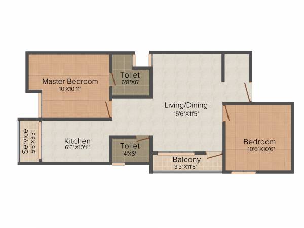 Rahul Tulip (2BHK+2T (885 sq ft) 885 sq ft)