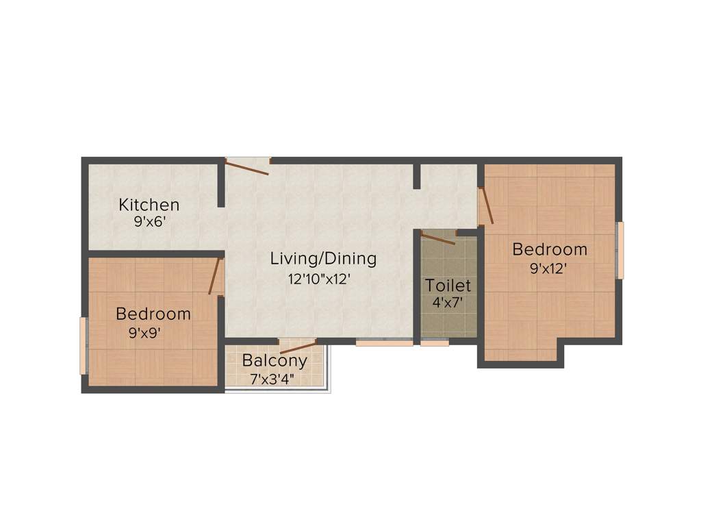 Rahul Tulip (2BHK+2T (670 sq ft) 670 sq ft)