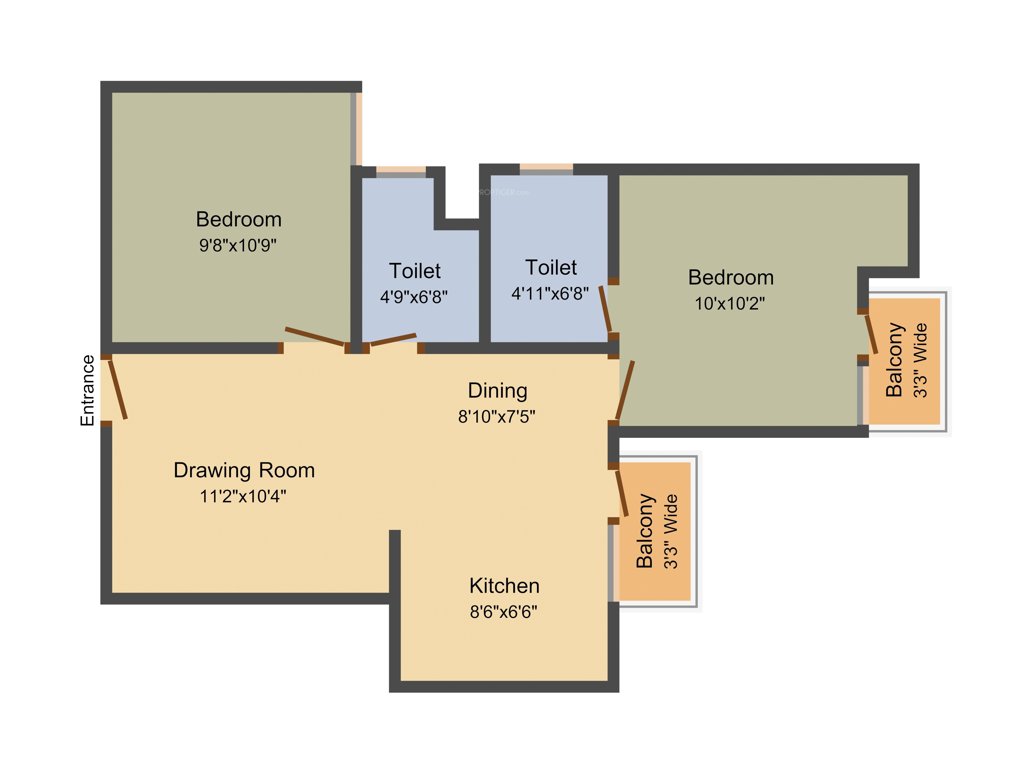 Kamalraj Pasaydan (2BHK+2T (840 sq ft) 840 sq ft)