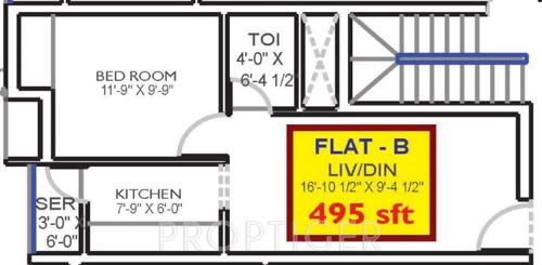 Rahul Vedhavilas (1BHK+1T (495 sq ft) 495 sq ft)