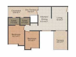 Shreepad Savitri Audumbar (2BHK+2T (1,042 sq ft) 1042 sq ft)
