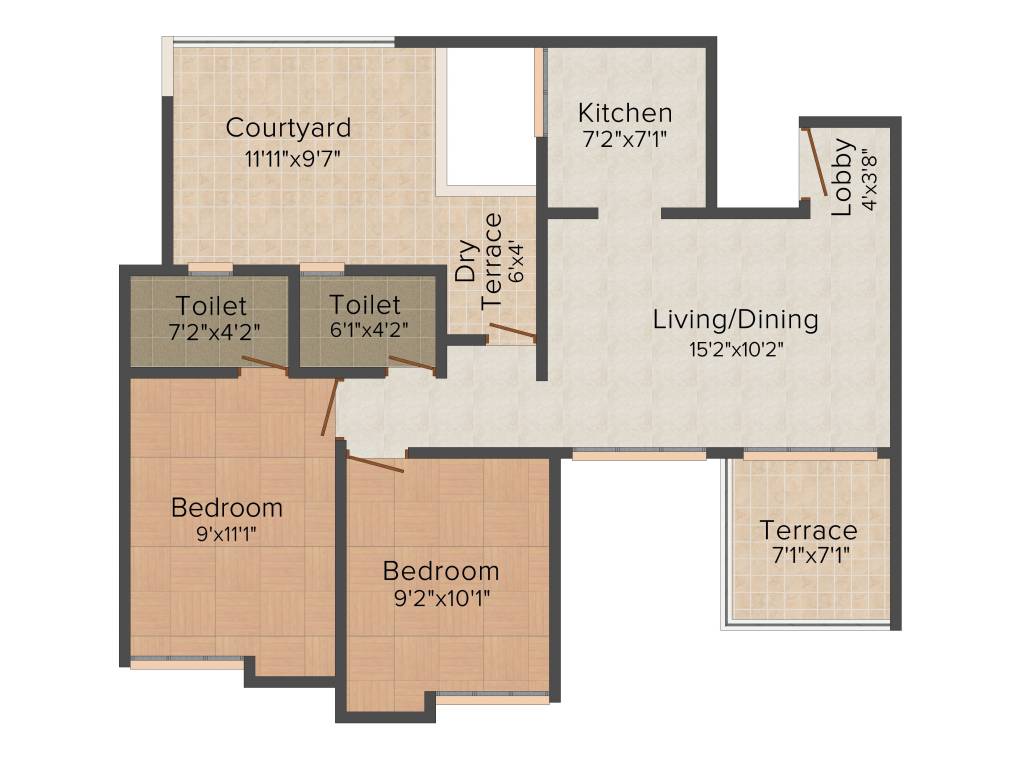 Shreepad Savitri Audumbar (2BHK+2T (879 sq ft) 879 sq ft)