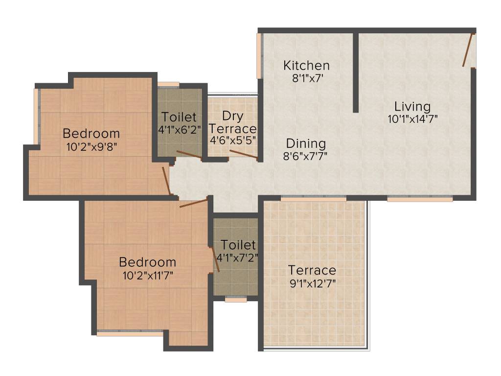 Shreepad Savitri Audumbar (2BHK+2T (1,003 sq ft) 1003 sq ft)