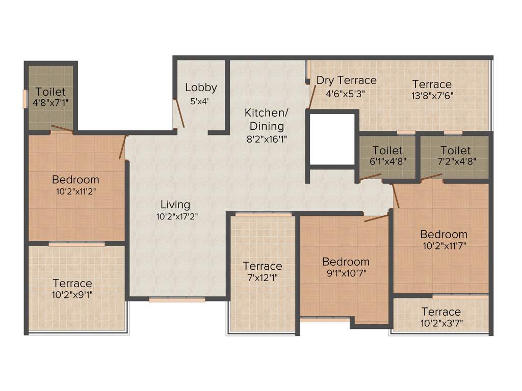 Shreepad Savitri Audumbar (3BHK+3T (1,484 sq ft) 1484 sq ft)