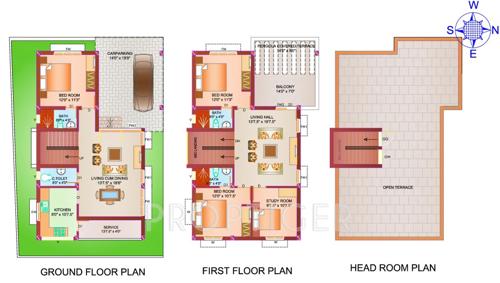 Subiksha Mirra (3BHK+4T (2,400 sq ft)   Study Room 2400 sq ft)