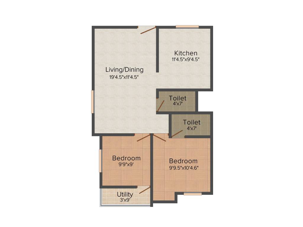 Shree Mohan Flats (2BHK+2T (916 sq ft) 916 sq ft)