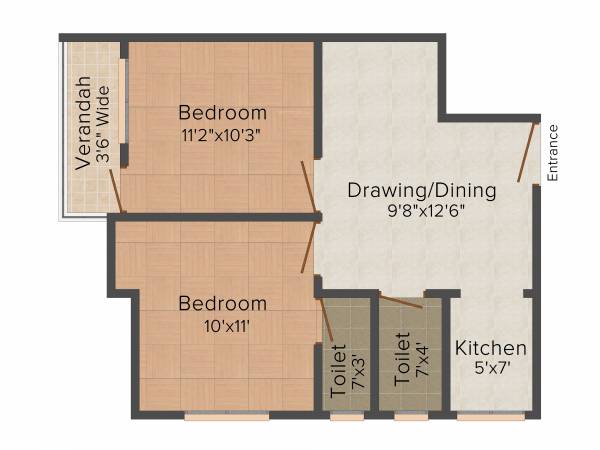 Cancun Eco Zone (2BHK+2T (763 sq ft) 763 sq ft)