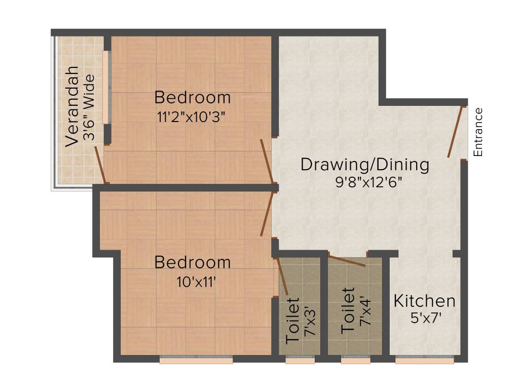 Cancun Eco Zone (2BHK+2T (763 sq ft) 763 sq ft)
