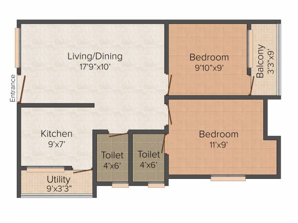 Rahul Amaravathy (2BHK+2T (770 sq ft) 770 sq ft)