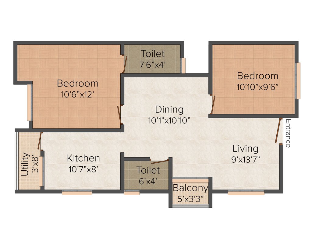 Rahul Amaravathy (2BHK+2T (845 sq ft) 845 sq ft)