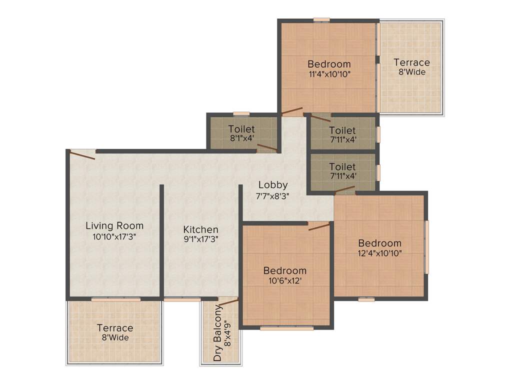 Shraddha Raghunandan Dnyneshwari Park (3BHK+3T (1,535 sq ft) 1535 sq ft)