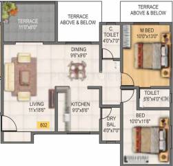 Ozone Springs (2BHK+2T (1,116 sq ft) 1116 sq ft) Ozone Springs (2BHK+2T (1,116 sq ft) 1116 sq ft)
