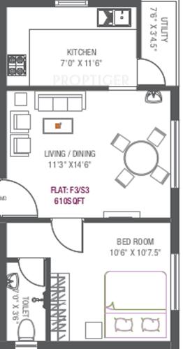 Colorhomes Nest (1BHK+1T (610 sq ft) 610 sq ft)