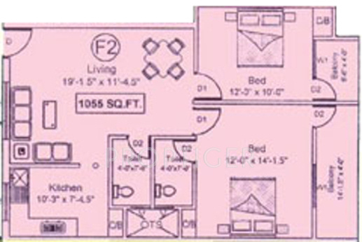 JHL Chengalpet (2BHK+2T (1,055 sq ft) 1055 sq ft)