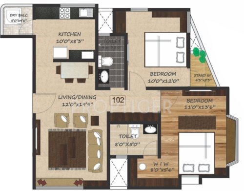 Pandit Sampadan (2BHK+2T (1,026 sq ft) 1026 sq ft)