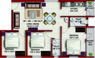 Colorhomes Elite Enclave (3BHK+2T (1,087 sq ft) 1087 sq ft) Colorhomes Elite Enclave (3BHK+2T (1,087 sq ft) 1087 sq ft)