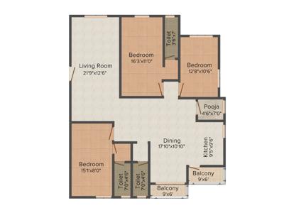 Sirisha Lotus Bliss (3BHK+3T (2,100 sq ft)   Pooja Room 2100 sq ft)