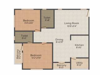 ARV Temple Tree (2BHK+2T (1,171 sq ft) 1171 sq ft) ARV Temple Tree (2BHK+2T (1,171 sq ft) 1171 sq ft)