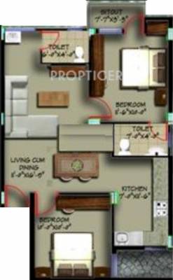 Zenith Krishna (2BHK+2T (855 sq ft) 855 sq ft) Zenith Krishna (2BHK+2T (855 sq ft) 855 sq ft)