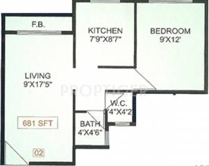 Ajay Raj Shree Krishna Apartment (1BHK+1T (681 sq ft) 681 sq ft)