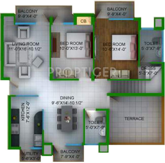 Sushma Urban Views (3BHK+3T (2,790 sq ft) 2790 sq ft)