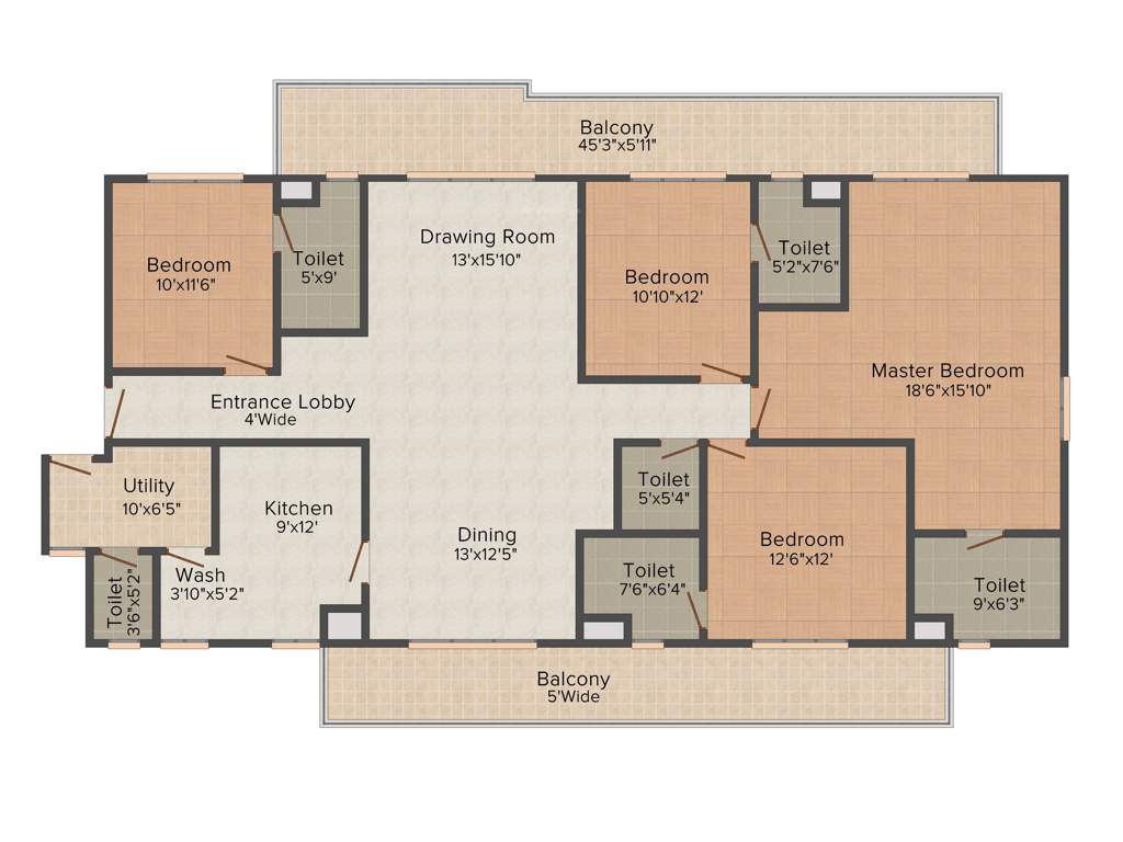 Ansal Heights 86 (4BHK+4T (2,786 sq ft)   Servant Room 2786 sq ft)