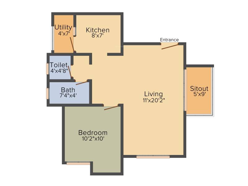 Goyal Footprints (1BHK+1T (805 sq ft) 805 sq ft)