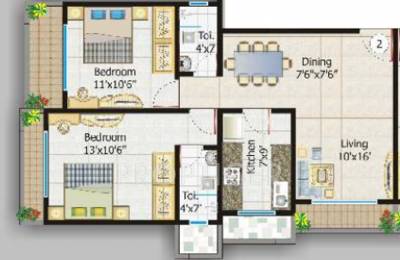 Rite Galaxy Floor Plan (2BHK+2T)