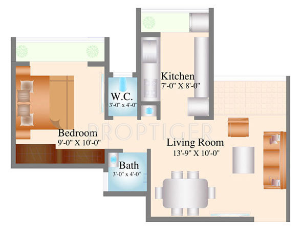 Navkar City Phase 1 (1BHK+1T (515 sq ft) 515 sq ft)