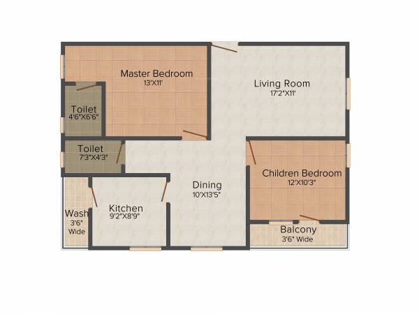 Trendz Riviera (2BHK+2T (1,200 sq ft) 1200 sq ft)