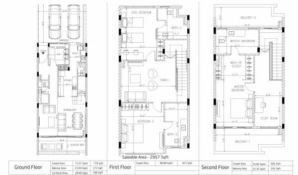 Goyal Alanoville (4BHK+4T (2,957 sq ft)   Study Room 2957 sq ft)